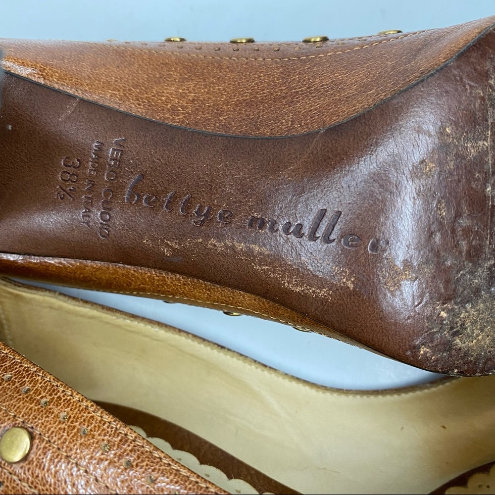 Bettye muller block heel peep toe stud heels - Picture 7 of 9